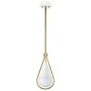 Nuvo Admiral 1-Light Pendant 6 in. Matte White and Natural Brass White Opal Glass 60/7922